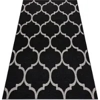 Rugsx MATTA SIZAL FLOORLUX 20608 Marockansk spaljé svart / silver 80x150 cm