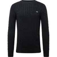 Gant för män. 8050601 Svart rundhalsad tröja (XXL), Casual, Bomull