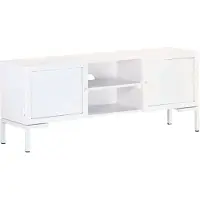 vidaXL TV-bänk vit 115x30x46 cm massivt grovt mangoträ