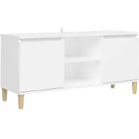 vidaXL TV-skåp med träben vit 103,5x35x50 cm