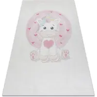 Rugsx BAMBINO 1128 tvättmatta Enhörning, för barn halkskydd - kräm 80x150 cm
