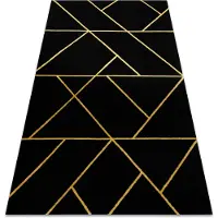 Rugsx Exklusiv EMERALD Matta 1012 glamour, snygg geometrisk svart / guld 200x290 cm