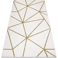 Rugsx Exklusiv EMERALD Matta 1013 glamour, snygg geometrisk kräm / guld 120x170 cm