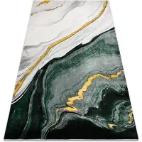 Rugsx Exklusiv EMERALD Matta 1017 glamour, snygg marble flaska grön / guld 140x190 cm