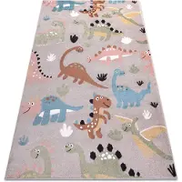 Rugsx Matta FUN Dino för barn Dinosaurier beige 160x220 cm