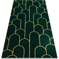 Rugsx Exklusiv EMERALD Matta 1021 glamour, snygg art deco, flaska grön / guld 160x220 cm
