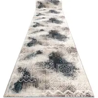 Rugsx Löpare anti-halk PATCHWORK vintage gummi beige 100 cm 100x860 cm