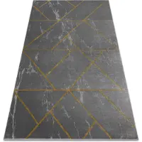 Rugsx Exklusiv EMERALD Matta 1012 glamour, snygg geometrisk, marble grå / guld 80x150 cm
