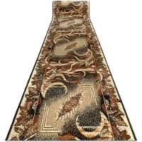 Rugsx Löpare BCF LEAF beige (AGAWA) 140 cm 140x330 cm