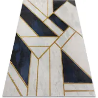 Rugsx Exklusiv EMERALD Matta 1015 glamour, snygg marble, geometrisk mörkblå / guld 180x270 cm