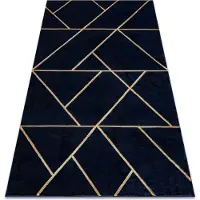 Rugsx Exklusiv EMERALD Matta 1012 glamour, snygg geometrisk mörkblå / guld 120x170 cm