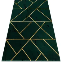 Rugsx Exklusiv EMERALD Matta 1012 glamour, snygg geometrisk, marble flaska grön / guld 120x170 cm