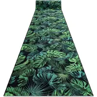 Rugsx Löpare anti-halk MONSTERA Löv gummi grön 80 cm 80x180 cm