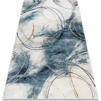 Rugsx Exklusiv EMERALD Matta A0087 glamour, snygg cirklar blå / guld 160x220 cm