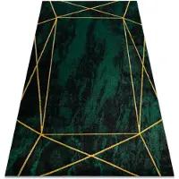 Rugsx Exklusiv EMERALD Matta 1022 glamour, snygg geometrisk, marble flaska grön / guld 180x270 cm