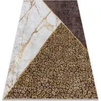 Rugsx MIRO 51338.805 tvättmatta Marble, geometrisk halkskydd - brun 160x220 cm