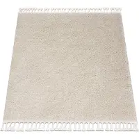 Rugsx Matta BERBER square 9000 grädde Fringe Berber marockansk shaggy 160x160 cm