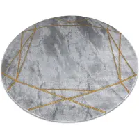 Rugsx Exklusiv EMERALD Matta 1022 circle - glamour, snygg marble, geometrisk grå / guld cirkel 120 cm