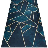 Rugsx ANDRE 1173 tvättmatta mosaik, geometrisk halkskydd - turkos / guld 120x170 cm