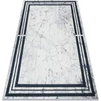 Rugsx ANDRE 1023 tvättmatta Ram marble halkskydd - svart / vit 160x220 cm