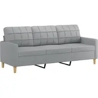 vidaXL 3-sitssoffa ljusgrå 180 cm tyg