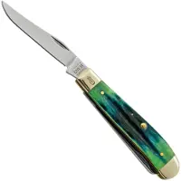 Case Knives Case Jig Mini Trapper, Hunter Green Bone, Deep Canyon, 75834, 6207 SS, pocket knife