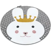 Rugsx Matta PETIT BUNNY kanin cirkel grå cirkel 120 cm