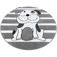 Rugsx Matta PETIT PUPPY cirkel grå cirkel 160 cm