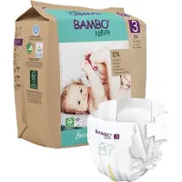 Bambo Nature Babyblöja, tejpblöja, miljömärkt, , 3, papperspåse, 4-8 kg - (6 förpackningar x 28 st.)