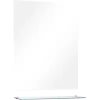 vidaXL Badrumsspegel med hylla 50x60 cm härdat glas
