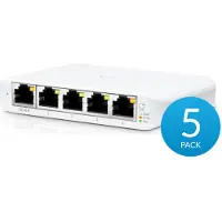 Ubiquiti UniFi Switch USW Flex Mini - Switch - smart - 4 x 10/100/1000 + 1 x 10/100/1000 (PoE+) - skrivbordsmodell - PoE+ (paket om 5)