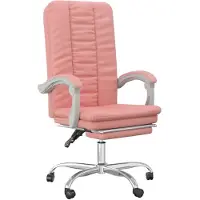 vidaXL Kontorsstol med vilfunktion, rosa, konstläder