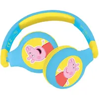 Pipsa Possu Peppa Pig - Hörlurar - på örat - Bluetooth - trådlös, kabelansluten - 3,5 mm kontakt - blå, gul