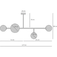 Aldex Taklampor , Dione, dimbara, Svart, Matsal, Metall, Modern