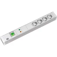 Bachmann 3310202 19 tum Nätverksskåp-förgreningsdosa 1.5 U Jordat uttag med switch Vit
