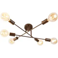 QAZQA Smart taklampa mörkbrons 6-ljus inkl. 6 Wifi G95 - Sydney