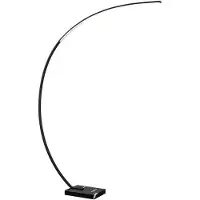 LINDBY Båglampa Kendra , dimbar, Svart, Vardagsrum / matsal, Metall, Modern, Golvlampa