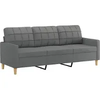 vidaXL 3-sitssoffa mörkgrå 180 cm tyg