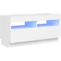 vidaXL TV-bänk med LED-belysning vit 80x35x40 cm