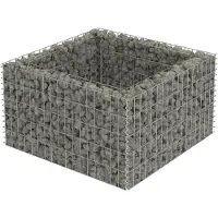 vidaXL Planteringsgabion upphöjd galvaniserat stål 90x90x50 cm