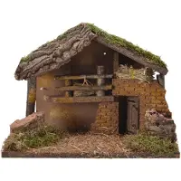 Décoris Hus Med Led Och Mossa 30x21x17 Cm