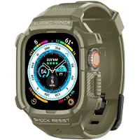Spigen Rugged Armor Pro-fodral med rem för Apple Watch Ultra (49 mm) – grönt