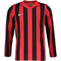 Nike Matchtröja Dri-FIT Striped Division IV - Röd/Svart/Vit Långärmad Barn, storlek S: 128-137 cm