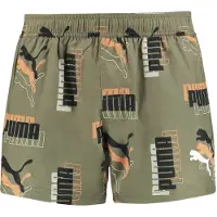 Puma Badshorts - Logo - Mossa Green Kombination - - M - Medium - Badkläder