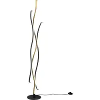 TRIO Lighting LED golvlampa Blaze, dimbar, Mässing / guld, Vardagsrum / matsal, Metall, Modern, LED-golvlampa