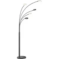 FISCHER&HONSEL GMBH LED golvlampa Dent, dimbar, Svart, Vardagsrum / matsal, Metall, Modern, LED-golvlampa
