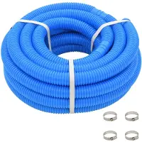 vidaXL Poolslang med klämmor 38 mm12 m blå