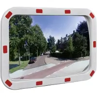 vidaXL Konvex trafikspegel PC-Plast 40 x 60 cm med reflexer