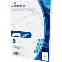MediaRange - Permanent häftning - matt vit - 99.1 x 33.9 mm 800 etikett (er) (50 ark x 16 etiketter för flera ändamål