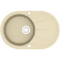 vidaXL Diskho granit enkel oval beige